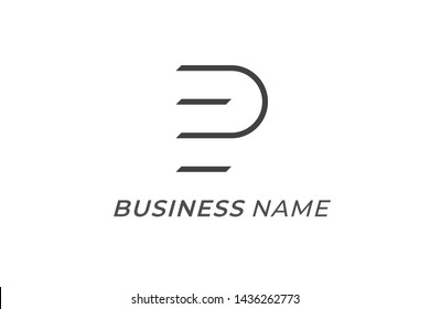 logo creative letters P line and bold