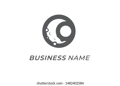 logo creative moon and planet