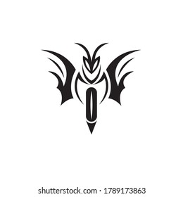 logo creative pencil illustration black butterfly design vector template