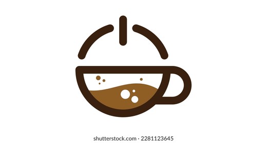 logo creative power and coffee icon vector illustration