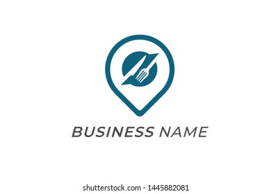 logo creative spoon and fork inside navigation