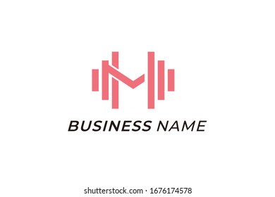 logo creative vector barbell and letter H