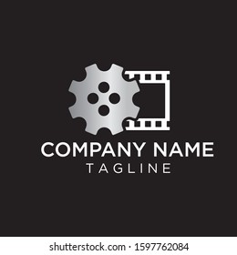 Logo creative,factory combine film,design vector