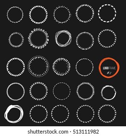 Logo creator circle. Set of vector elements for your badge. The unique shapes  handmade