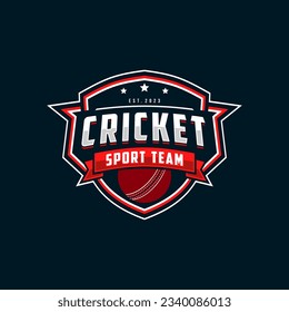 Logo para el equipo deportivo de cricket, insignia de la competencia y etiqueta