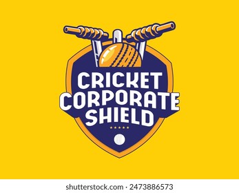 Logo for cricket sport team, competition badge and label, vector illustration