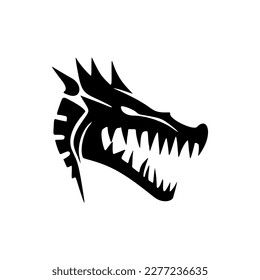 Logo for a crocodile with black and white vector design.