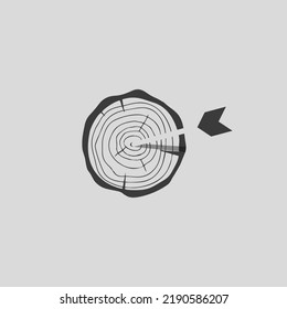 Logo Cross Section Forest Wood Arrow Stock Vector (Royalty Free ...