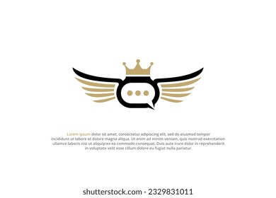 logo crown chat message wing holy royal king gold