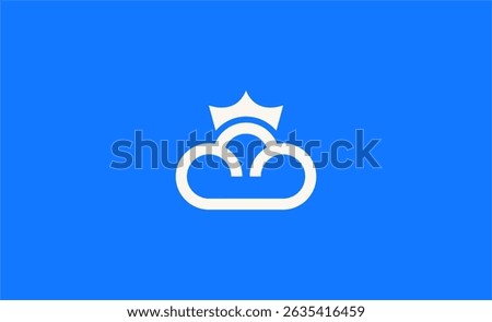 Logo Crown Cloud. Premium, Technology and Network concept.