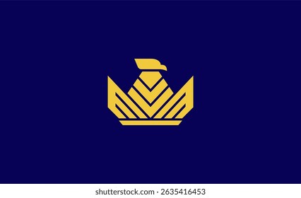 Logo Crown Eagle. Premium, Strong, Wings concept.