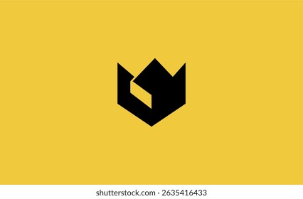 Logo Crown Geomtetric shape. Premium, Abstract, Strong and Bold concept.