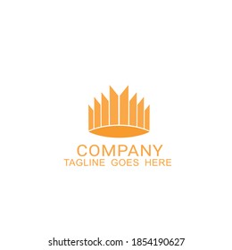 logo crown with orange color on white background