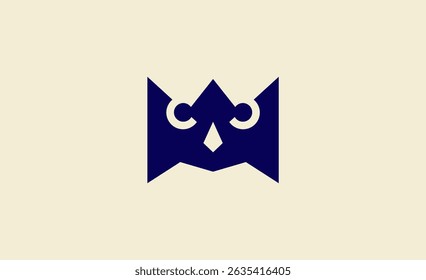 Logo Crown Owl Head. Premium, Bird, Wildlife concept.