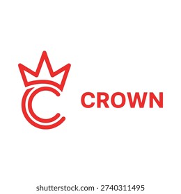 Logo of crown with a red crown and letter c