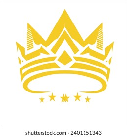 Logo-Kronensymbol, goldener Vektorgrafik 
