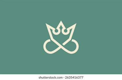 Logo Crown Unlimited symbol. Infinity and Limitless concept.
