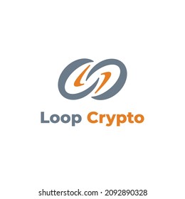 logotipo de la compañía de monedas criptográficas con forma de bucle