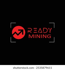 Logo of crypto currency, blockchain and mining. Image is isolated on white background. Corporate identity. Emblem, symbol, icon. Ready logo for print and web. Extraction of crypto coins.