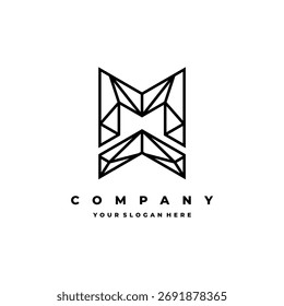 logo cristal blanco y negro iniciales M