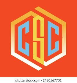 Logo: CSC pentagon-themed vector logo highlighting typography. Modern and sleek design, perfect for representing the dynamic and creative spirit of the agency in a visually compellin