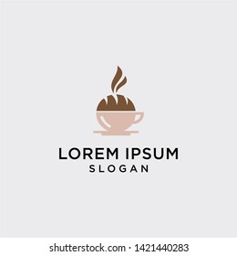 the logo of a cup of coffee is brown