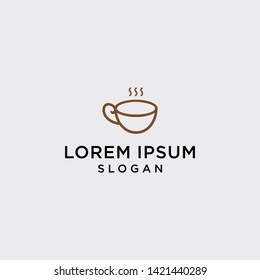 the logo of a cup of coffee is brown