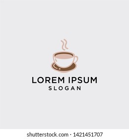 the logo of a cup of coffee is brown