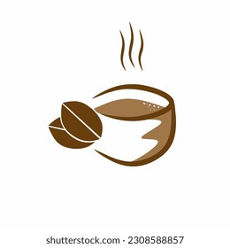 logo cup of coffee and coffee fruit