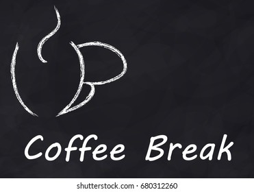 A logo Cup of coffee from the letters C and B with the words Coffee break