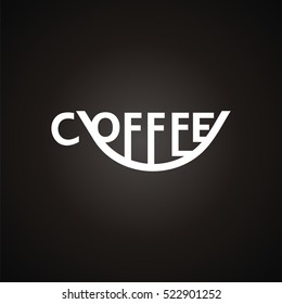 logo with cup of coffee. Modern Icon for company brand. Vector Illustration.
