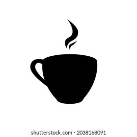 Logo of a cup of coffee, tea on an isolated background. Design for icon, banner, poster, postcard, cafe, restaurant. Flat vector illustration