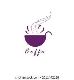 Logo of a cup of coffee that is still hot, giving off hot steam