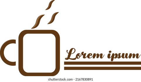 The logo of the cup containing the coffee is still warm, perfect for a coffee shop business logo