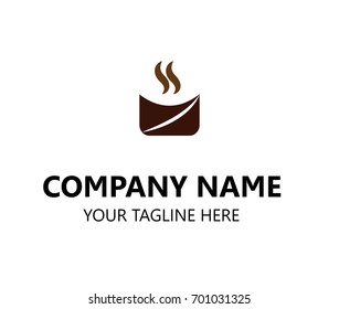 Logo a cup of hot coffee