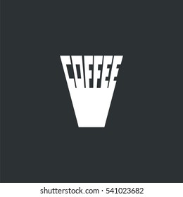 logo with cup of hot coffee. Modern Icon for company brand. Vector Illustration.