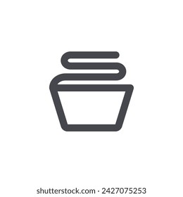 Logo cup ice cream line minimalist with blank background
