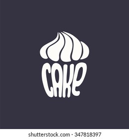 logo cupcake. Vector design logo. Logo for bakery shop. Vector illustration