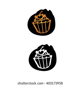 Logo cupcakes black and and gold