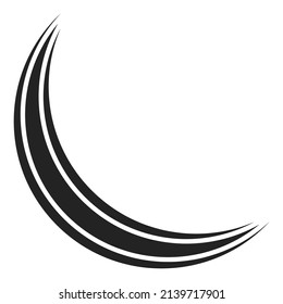 Logo curved triple stripe in the shape crescent moon