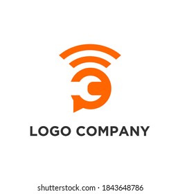 Logo for customer, internet, chat, call, service, wifi, logo design