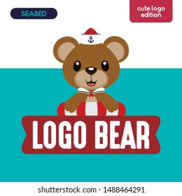 Logo Cute Bear sailor funny