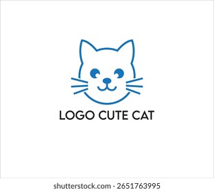 logo cute cat for animal healthcare or individual