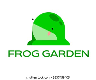 logo with cute frog icon