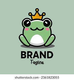 Logo mit süßem Froschkonzept, Vektorgrafik