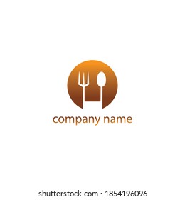 logo cutlery illustration abstract circle color symbol restaurant design vector