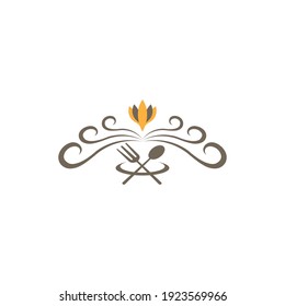 símbolo de cuchillería de logotipo restaurante vectorial ilustración de diseño vintage decoración