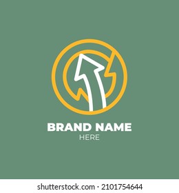 Logotipo para el movimiento en ciclo con flechas y círculo