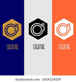 Logo d alphabet monogram identity abstract colorful creative elegant icon vector template