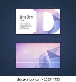 logo d business card template with modern triangle pattern letter d logo d white star texture conceptual scene glassware performance modern empty marketing glitter contour science concept creative ban